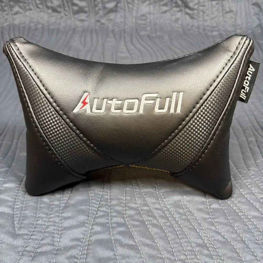 AutoFull Gaming Chair Headrest Neck Pillow Black Replacement Cushion Strap